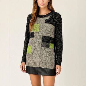 MAISON SCOTCH x SCOTCH & SODA Neon‎ Mohair Side Zip Raglan Pullover Sweater